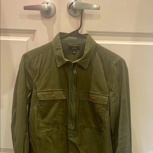 Jcrew army green half zip